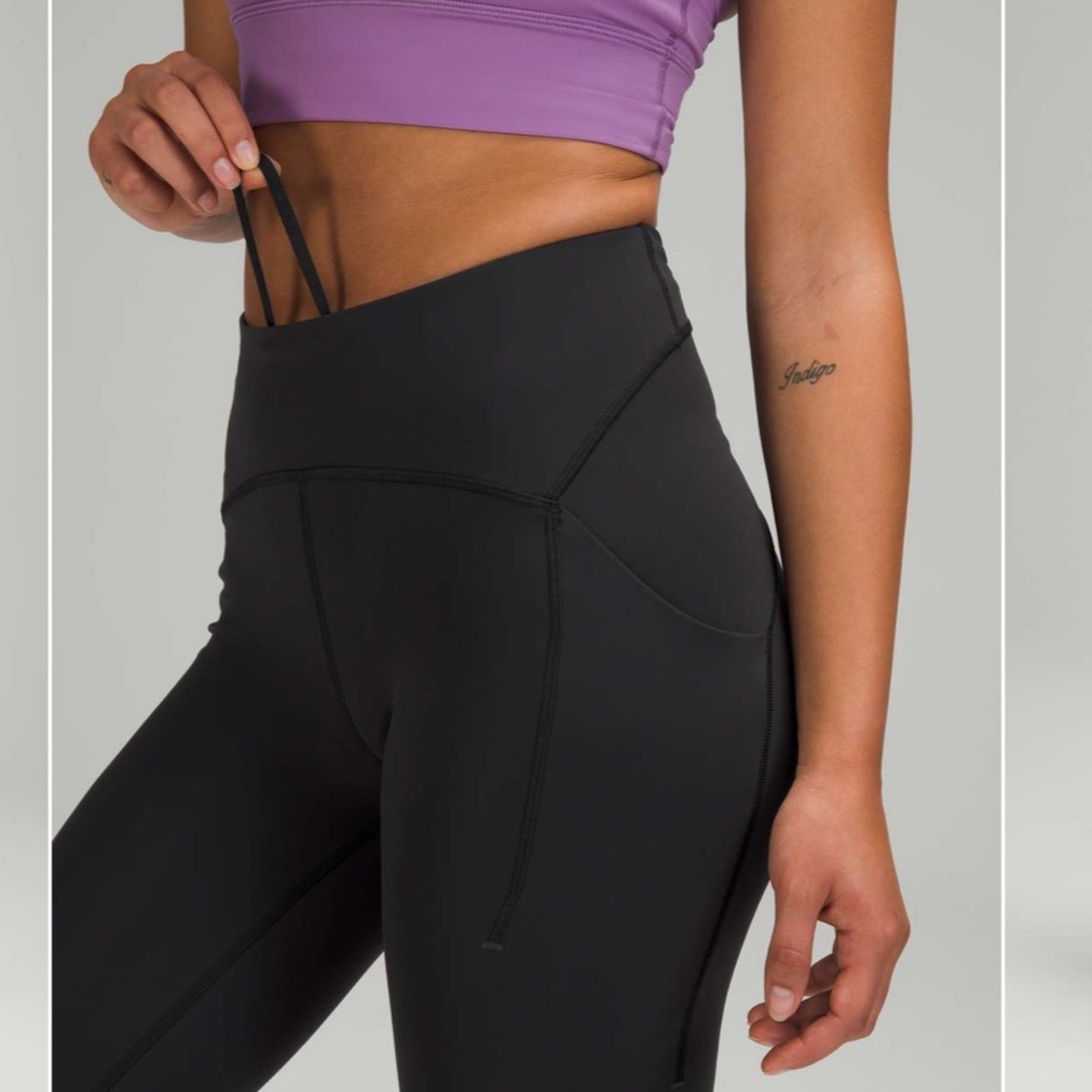 NWT Lululemon Power Thru High Rise Crop 23" Black size 6 - Picture 5 of 15